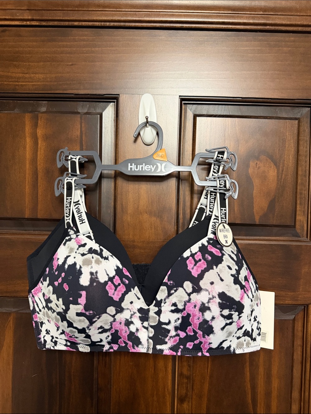 Hurley 2pk wire free bra 36c